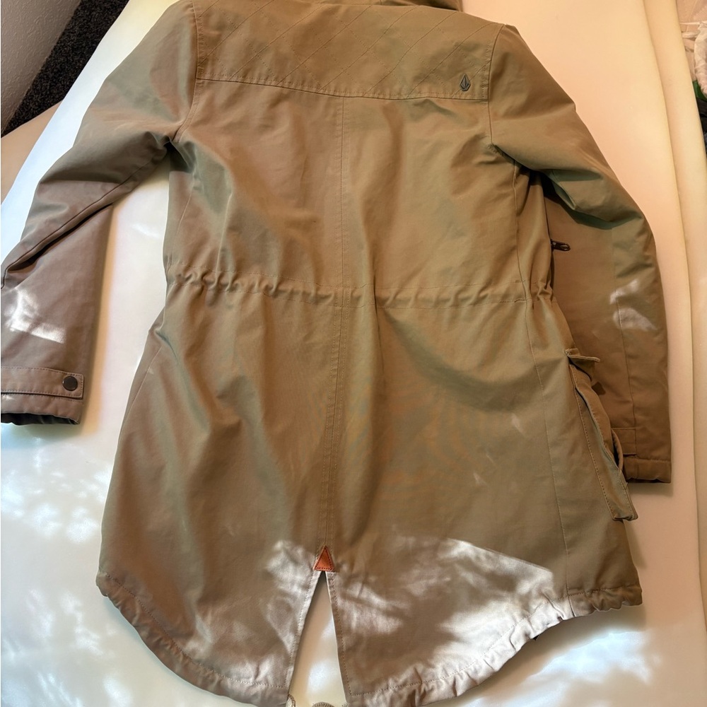 Volcom Beige Hooded Sherpa-Lined Jacket